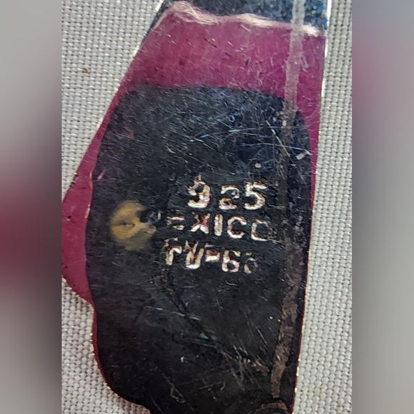 Vintage Mexico Sterling silver and turquoise inlay dangle earrings - Picture 8 of 9